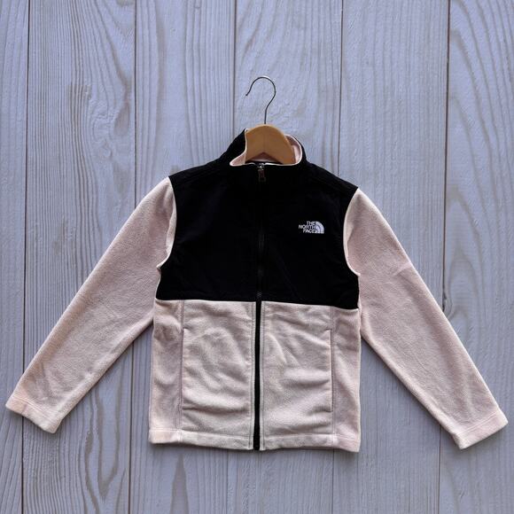The North Face Denali Fleece Girls Youth S 7-8 Full Zip Jacket Pink/Black - Picture 1 of 10
